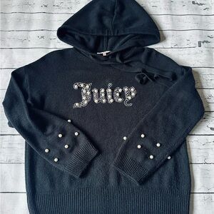 Juicy Couture Black Hoodie/sweater with Pearl Details